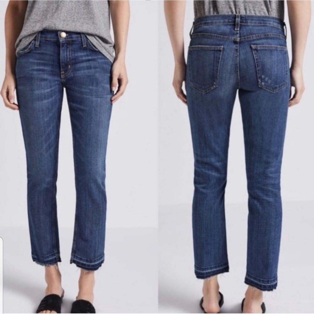 Women's Mid-Rise Slim Crop Jeans - Dark Blue